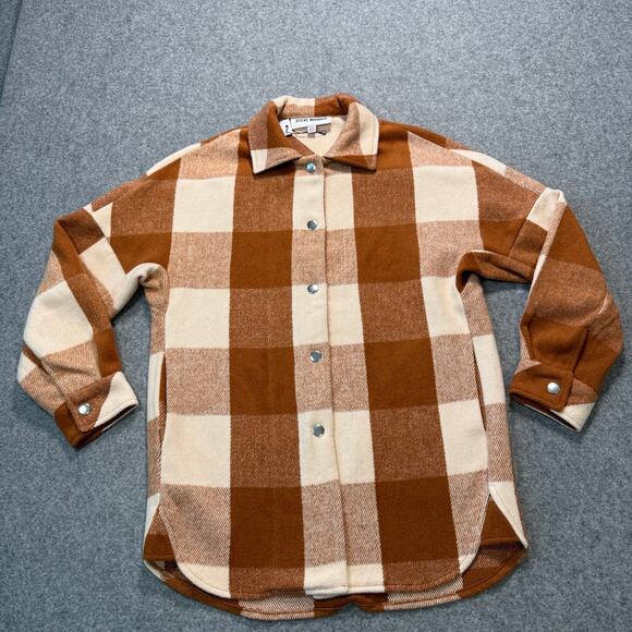 Women's Steve Madden Cream Burnt Orange Western Fringe Shacket Size XS New - Picture 2 of 9